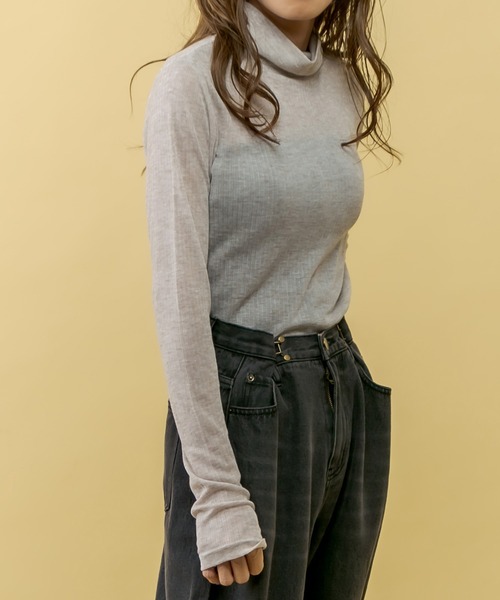 RASVOA(ラスボア)の「ゆるリブタートルプルオーバー(ニット/セーター・レディース・チャコールグレー/グレー/ブルー・FREE)」の9枚目の写真