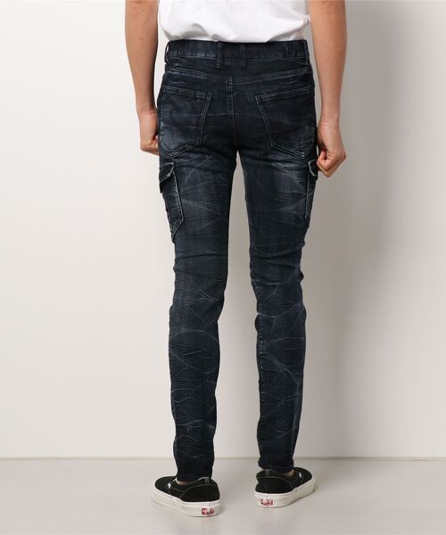 semantic design（セマンティックデザイン）の「セマンティックデザイン/semantic design リサイクル ストレッチデニム スキニーカーゴパンツ（デニムパンツ・メンズ・ネイビー/ブラック・LARGE/MEDIUM/S/X-LARGE）」の3枚目の写真