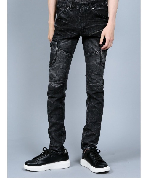 semantic design（セマンティックデザイン）の「セマンティックデザイン/semantic design リサイクル ストレッチデニム スキニーカーゴパンツ（デニムパンツ・メンズ・ネイビー/ブラック・LARGE/MEDIUM/S/X-LARGE）」の6枚目の写真