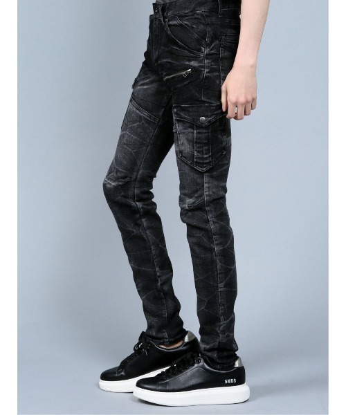 semantic design（セマンティックデザイン）の「セマンティックデザイン/semantic design リサイクル ストレッチデニム スキニーカーゴパンツ（デニムパンツ・メンズ・ネイビー/ブラック・LARGE/MEDIUM/S/X-LARGE）」の7枚目の写真