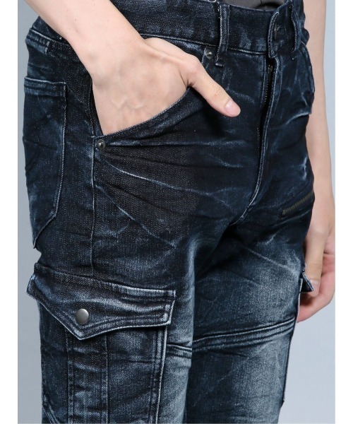 semantic design（セマンティックデザイン）の「セマンティックデザイン/semantic design リサイクル ストレッチデニム スキニーカーゴパンツ（デニムパンツ・メンズ・ネイビー/ブラック・LARGE/MEDIUM/S/X-LARGE）」の9枚目の写真