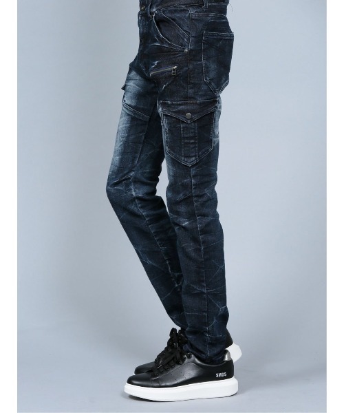 semantic design（セマンティックデザイン）の「セマンティックデザイン/semantic design リサイクル ストレッチデニム スキニーカーゴパンツ（デニムパンツ・メンズ・ネイビー/ブラック・LARGE/MEDIUM/S/X-LARGE）」の11枚目の写真