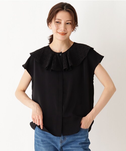 DRESKIP(ドレスキップ)の「◆衿レースフリルブラウス(シャツ/ブラウス・レディース・アイボリー/ブラック/ピンク・02/03)」の3枚目の写真