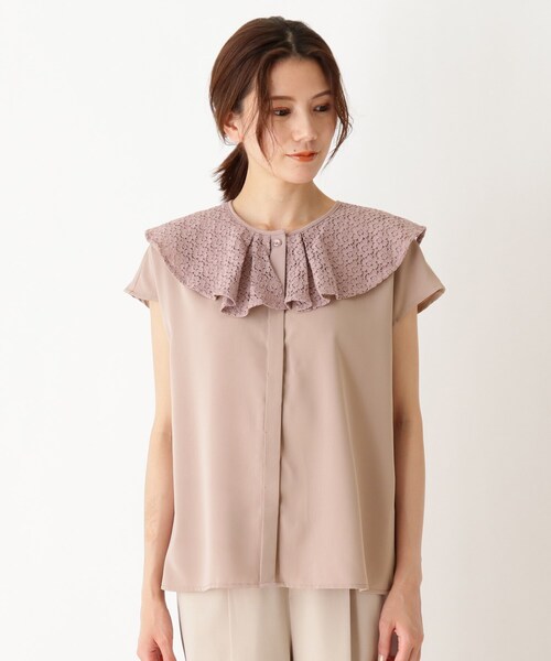 DRESKIP(ドレスキップ)の「◆衿レースフリルブラウス(シャツ/ブラウス・レディース・アイボリー/ブラック/ピンク・02/03)」の4枚目の写真