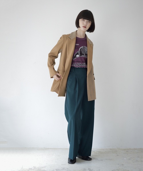 La SRIC（ラスリック）の「La SRIC / WチェックコンビJK（テーラードジャケット・レディース・ブラウン/キャメル・MEDIUM）」の17枚目の写真