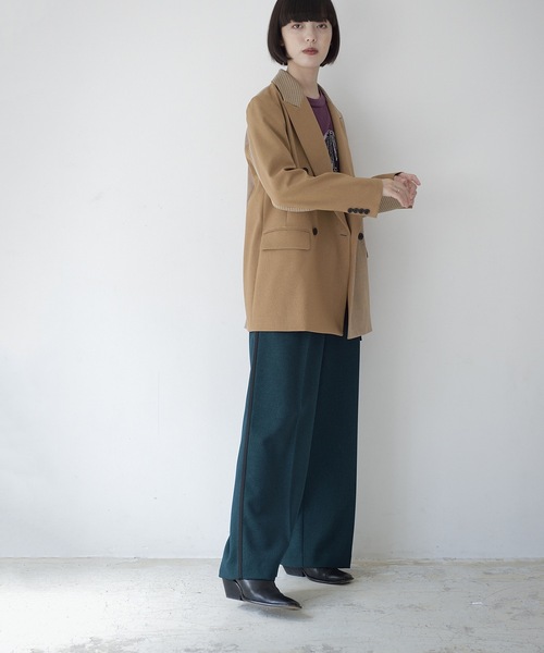 La SRIC（ラスリック）の「La SRIC / WチェックコンビJK（テーラードジャケット・レディース・ブラウン/キャメル・MEDIUM）」の18枚目の写真