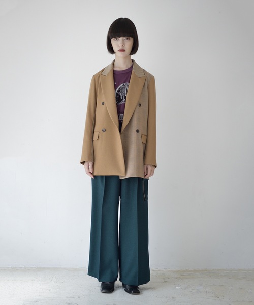 La SRIC（ラスリック）の「La SRIC / WチェックコンビJK（テーラードジャケット・レディース・ブラウン/キャメル・MEDIUM）」の20枚目の写真