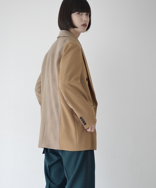 La SRIC（ラスリック）の「La SRIC / WチェックコンビJK（テーラードジャケット・レディース・ブラウン/キャメル・MEDIUM）」の22枚目の写真