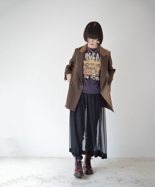 La SRIC（ラスリック）の「La SRIC / WチェックコンビJK（テーラードジャケット・レディース・ブラウン/キャメル・MEDIUM）」の8枚目の写真