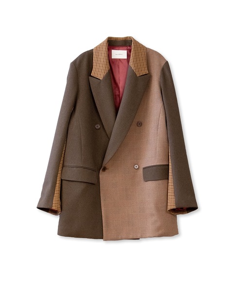 La SRIC（ラスリック）の「La SRIC / WチェックコンビJK（テーラードジャケット・レディース・ブラウン/キャメル・MEDIUM）」の10枚目の写真