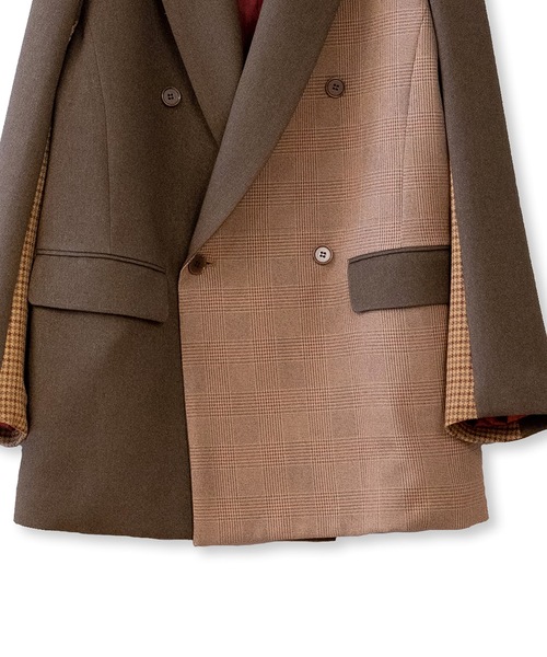 La SRIC（ラスリック）の「La SRIC / WチェックコンビJK（テーラードジャケット・レディース・ブラウン/キャメル・MEDIUM）」の14枚目の写真