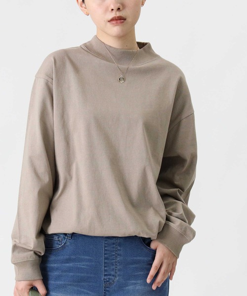 HONEYSUCKLE ROSE(ハニーサックルローズ)の「【HONEYSUCKLE ROSE】モックネックロンT(Tシャツ/カットソー・レディース・ホワイト/ブラック/ライトブラウン・M/L/S)」の13枚目の写真