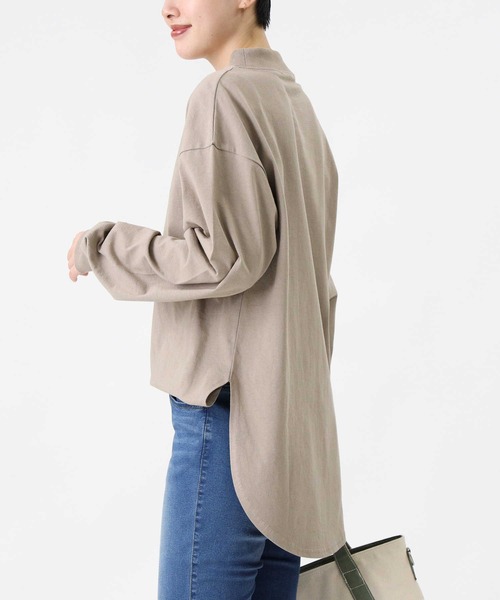 HONEYSUCKLE ROSE(ハニーサックルローズ)の「【HONEYSUCKLE ROSE】モックネックロンT(Tシャツ/カットソー・レディース・ホワイト/ブラック/ライトブラウン・M/L/S)」の14枚目の写真