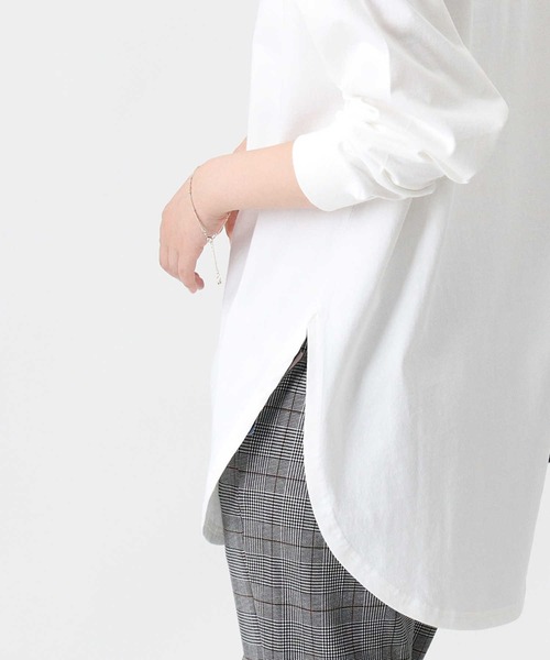 HONEYSUCKLE ROSE(ハニーサックルローズ)の「【HONEYSUCKLE ROSE】モックネックロンT(Tシャツ/カットソー・レディース・ホワイト/ブラック/ライトブラウン・M/L/S)」の4枚目の写真