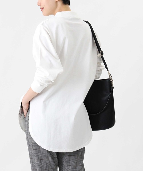 HONEYSUCKLE ROSE(ハニーサックルローズ)の「【HONEYSUCKLE ROSE】モックネックロンT(Tシャツ/カットソー・レディース・ホワイト/ブラック/ライトブラウン・M/L/S)」の6枚目の写真