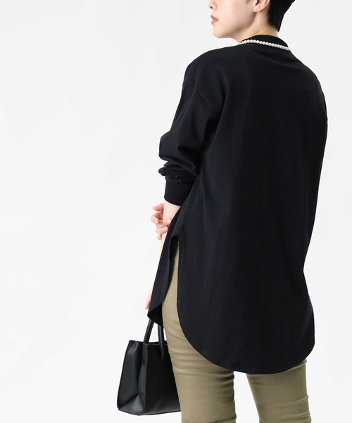 HONEYSUCKLE ROSE(ハニーサックルローズ)の「【HONEYSUCKLE ROSE】モックネックロンT(Tシャツ/カットソー・レディース・ホワイト/ブラック/ライトブラウン・M/L/S)」の10枚目の写真