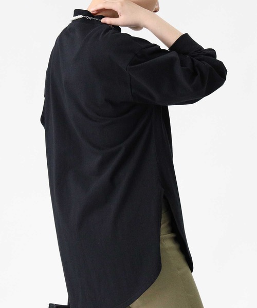 HONEYSUCKLE ROSE(ハニーサックルローズ)の「【HONEYSUCKLE ROSE】モックネックロンT(Tシャツ/カットソー・レディース・ホワイト/ブラック/ライトブラウン・M/L/S)」の11枚目の写真