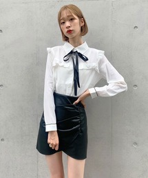 Crea titty&Co. PETIT | 【Crea titty&Co.PETIT】フェイクレザーヘムレイヤースカパン(スカート)