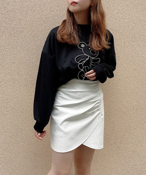 Crea titty&Co. PETIT(クレアティティーアンドコープチ)の「【Crea titty&Co.PETIT】フェイクレザーヘムレイヤースカパン(スカート・レディース・ブラック/ホワイト/ピンク・SMALL/MEDIUM/LARGE)」の16枚目の写真