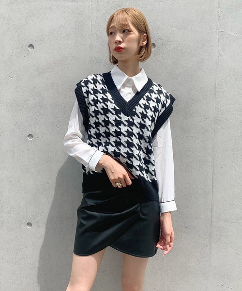 Crea titty&Co. PETIT(クレアティティーアンドコープチ)の「【Crea titty&Co.PETIT】フェイクレザーヘムレイヤースカパン(スカート・レディース・ブラック/ホワイト/ピンク・SMALL/MEDIUM/LARGE)」の18枚目の写真