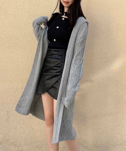 Crea titty&Co. PETIT(クレアティティーアンドコープチ)の「【Crea titty&Co.PETIT】フェイクレザーヘムレイヤースカパン(スカート・レディース・ブラック/ホワイト/ピンク・SMALL/MEDIUM/LARGE)」の6枚目の写真