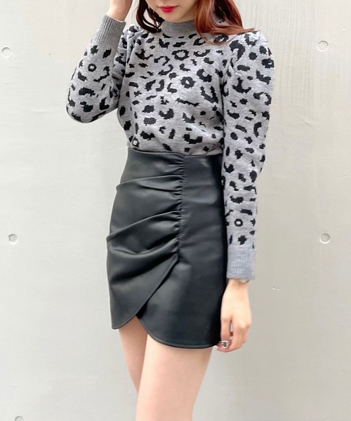 Crea titty&Co. PETIT(クレアティティーアンドコープチ)の「【Crea titty&Co.PETIT】フェイクレザーヘムレイヤースカパン(スカート・レディース・ブラック/ホワイト/ピンク・SMALL/MEDIUM/LARGE)」の9枚目の写真