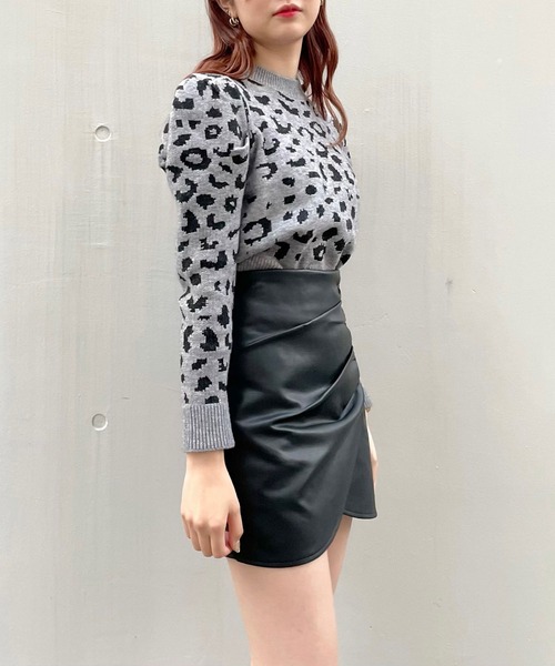 Crea titty&Co. PETIT(クレアティティーアンドコープチ)の「【Crea titty&Co.PETIT】フェイクレザーヘムレイヤースカパン(スカート・レディース・ブラック/ホワイト/ピンク・SMALL/MEDIUM/LARGE)」の11枚目の写真