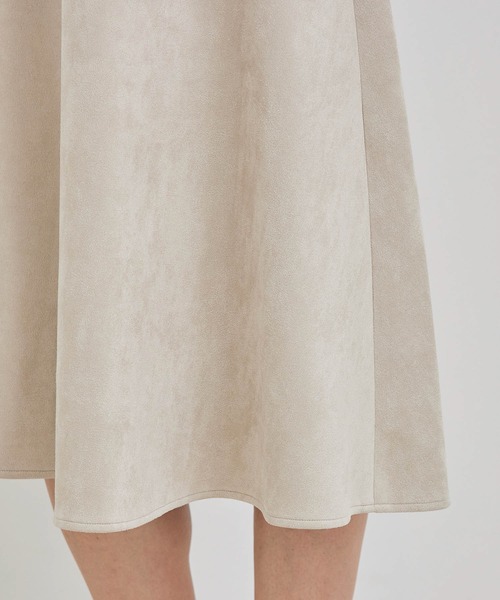 ROPE' PICNIC（ロペピクニック）の「リサイクルポリダンボールスエードフレアスカート（スカート・レディース・チャコールグレー/ベージュ/ダークラベンダー・38/36）」の10枚目の写真