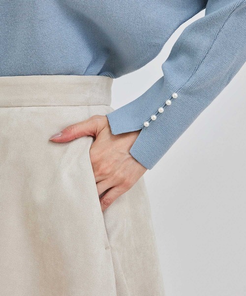 ROPE' PICNIC（ロペピクニック）の「リサイクルポリダンボールスエードフレアスカート（スカート・レディース・チャコールグレー/ベージュ/ダークラベンダー・38/36）」の4枚目の写真