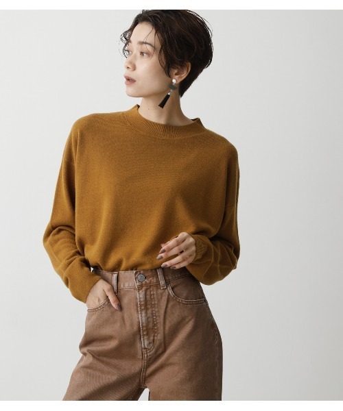 AZUL by moussy（アズールバイマウジー）の「NUDIE H/N KNIT TOPS/ヌーディーハイネックニットトップス（ニット/セーター・レディース・ブラック/オフホワイト/グリーン/イエロー系その他・SMALL/MEDIUM）」の4枚目の写真
