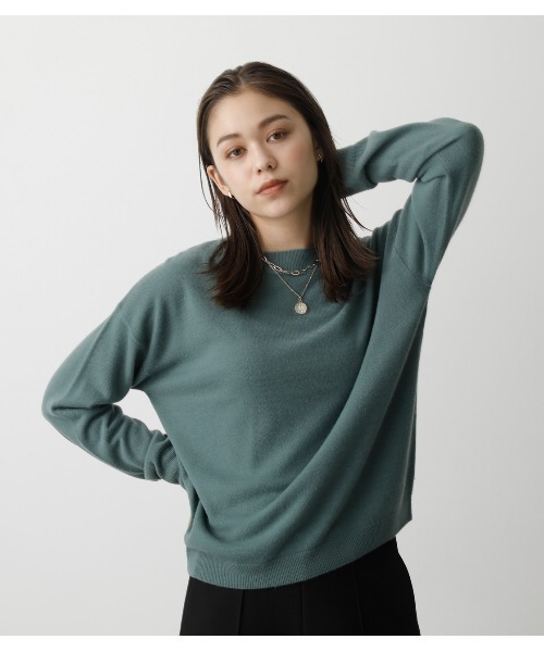 AZUL by moussy（アズールバイマウジー）の「NUDIE H/N KNIT TOPS/ヌーディーハイネックニットトップス（ニット/セーター・レディース・ブラック/オフホワイト/グリーン/イエロー系その他・SMALL/MEDIUM）」の20枚目の写真