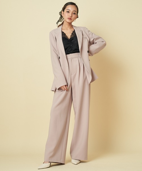 ROYAL PARTY（ロイヤルパーティー）の「ウエストシェイプジャケット（テーラードジャケット・レディース・ブラック/ベージュ/チェック/ピンク・FREE）」の19枚目の写真