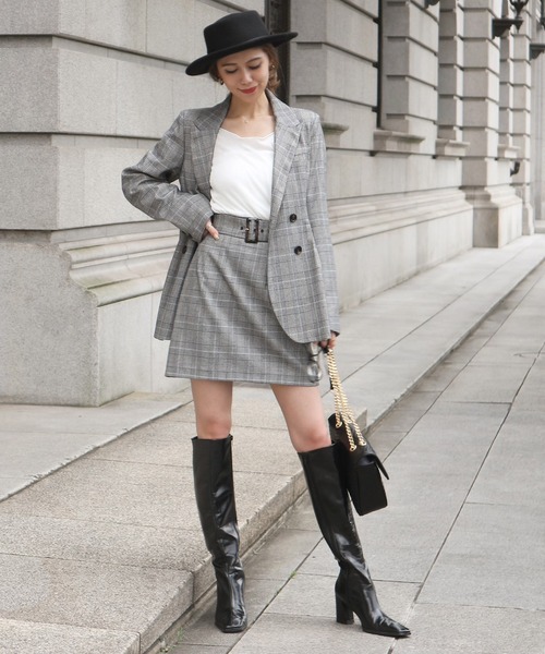 ROYAL PARTY（ロイヤルパーティー）の「ウエストシェイプジャケット（テーラードジャケット・レディース・ブラック/ベージュ/チェック/ピンク・FREE）」の15枚目の写真