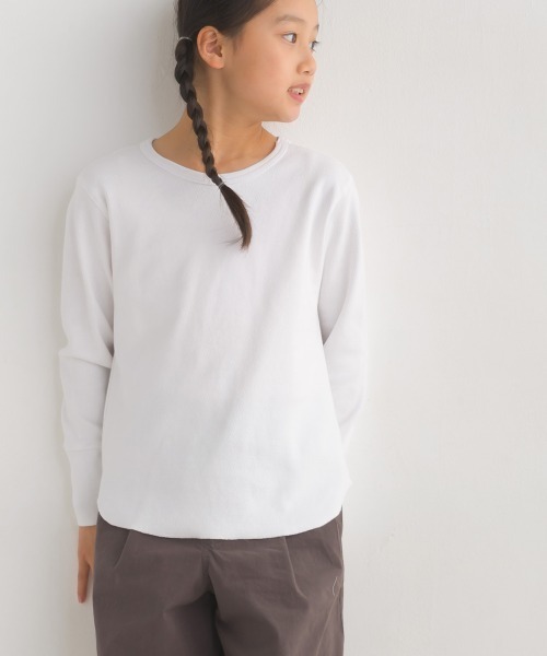 OMNES（オムネス）の「キッズ ハニカム裾ラウンド　長袖プルオーバー（Tシャツ/カットソー・キッズ・ホワイト/ライトグレー/ブラック/ブラウン/グレー系その他/ラベンダー・100/110/120/130/140）」の13枚目の写真