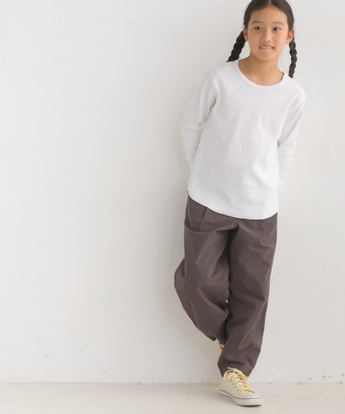 OMNES（オムネス）の「キッズ ハニカム裾ラウンド　長袖プルオーバー（Tシャツ/カットソー・キッズ・ホワイト/ライトグレー/ブラック/ブラウン/グレー系その他/ラベンダー・100/110/120/130/140）」の12枚目の写真