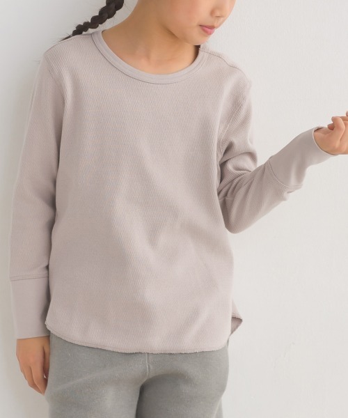 OMNES（オムネス）の「キッズ ハニカム裾ラウンド　長袖プルオーバー（Tシャツ/カットソー・キッズ・ホワイト/ライトグレー/ブラック/ブラウン/グレー系その他/ラベンダー・100/110/120/130/140）」の19枚目の写真