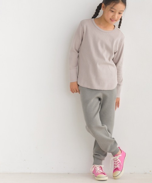 OMNES（オムネス）の「キッズ ハニカム裾ラウンド　長袖プルオーバー（Tシャツ/カットソー・キッズ・ホワイト/ライトグレー/ブラック/ブラウン/グレー系その他/ラベンダー・100/110/120/130/140）」の18枚目の写真