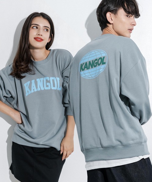 KANGOL（カンゴール）の「KANGOL カンゴール 別注 オーバーサイズカレッジロゴ裏起毛スウェット クルーネックトレーナー（スウェット・メンズ・ブラック/ブラウン/グリーン/パープル/ホワイト/ブルー/ブルーグレー・M/L/XL）」の3枚目の写真