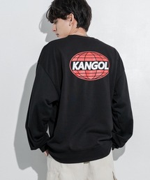 KANGOL カンゴール 別注 オーバーサイズカレッジロゴ裏起毛スウェット クルーネックトレーナー