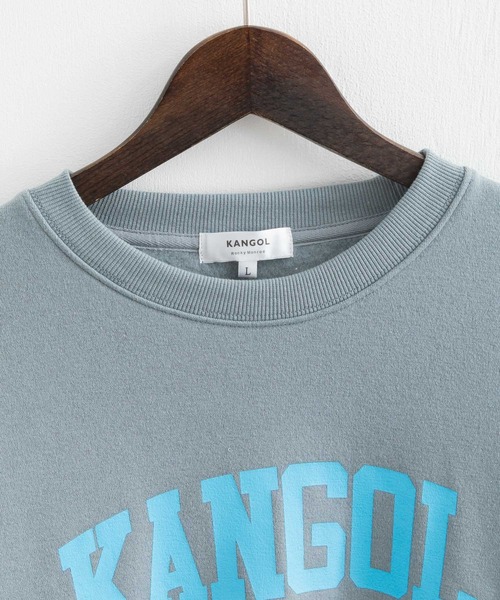 KANGOL（カンゴール）の「KANGOL カンゴール 別注 オーバーサイズカレッジロゴ裏起毛スウェット クルーネックトレーナー（スウェット・メンズ・ブラック/ブラウン/グリーン/パープル/ホワイト/ブルー/ブルーグレー・M/L/XL）」の8枚目の写真
