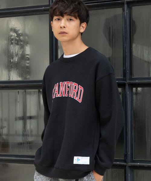 coen（コーエン）の「ヘビーウェイトカレッジロゴプリント裏起毛クルーネックスウェット（スウェット・メンズ・ライトグレー/ブラック/ナチュラル・SMALL/MEDIUM/LARGE/X-LARGE）」の4枚目の写真