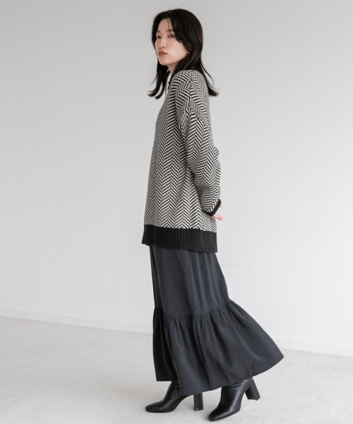 LOWRYS FARM（ローリーズファーム）の「ニットティアードキャミ２Ｐワンピース　216064（ワンピース・レディース・ブラック/ダークブラウン/レッド/アイボリー・FREE）」の5枚目の写真