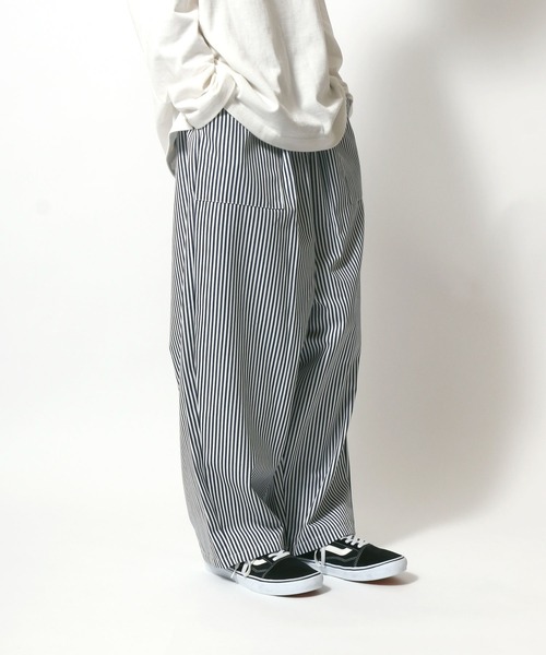 ANPAS（アンパス）の「Tuck Wide Balloon Pants/タックワイドバルーンパンツ シェフパンツ スケーターパンツ イージーパンツ ベイカーパンツ ワークパンツ（その他パンツ・メンズ・ブラック系その他/オリーブ/ベージュ/ブラウン系その他/ブラック/ワンウォッシュ/ネイビー/アイボリー/ブラック系その他2/ブルー/インディゴブルー/グリーン系その他/ホワイト系その他/グレー/ブラウン・M/LL/L）」の3枚目の写真