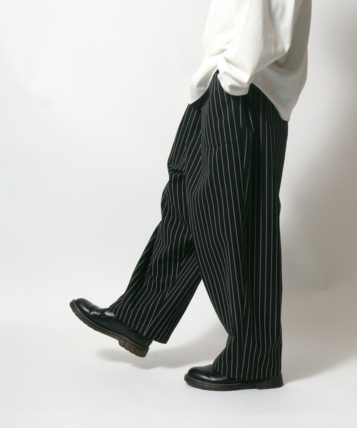 ANPAS（アンパス）の「Tuck Wide Balloon Pants/タックワイドバルーンパンツ シェフパンツ スケーターパンツ イージーパンツ ベイカーパンツ ワークパンツ（その他パンツ・メンズ・ブラック系その他/オリーブ/ベージュ/ブラウン系その他/ブラック/ワンウォッシュ/ネイビー/アイボリー/ブラック系その他2/ブルー/インディゴブルー/グリーン系その他/ホワイト系その他/グレー/ブラウン・M/LL/L）」の5枚目の写真