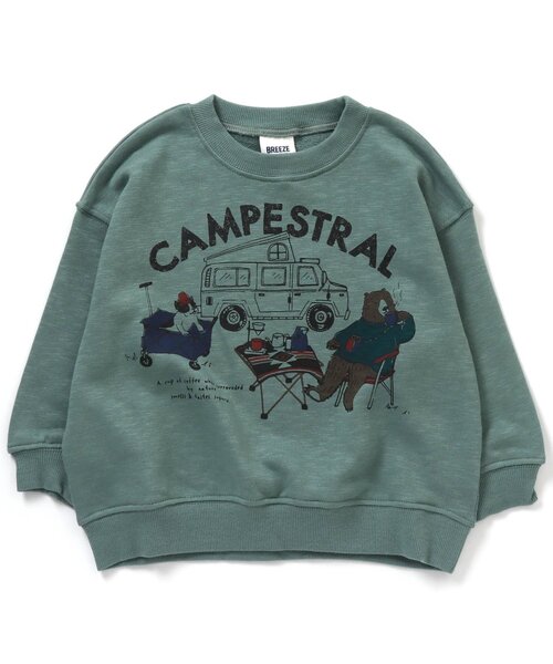 BREEZE（ブリーズ）の「キャンプイラストトレーナー（スウェット・キッズ・ベージュ/レッド/チャコール/カーキ・110/120/130/80/140/100/90）」の3枚目の写真