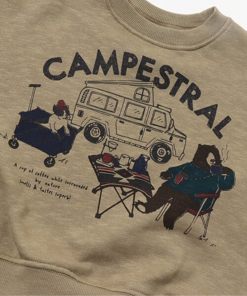 BREEZE（ブリーズ）の「キャンプイラストトレーナー（スウェット・キッズ・ベージュ/レッド/チャコール/カーキ・110/120/130/80/140/100/90）」の8枚目の写真