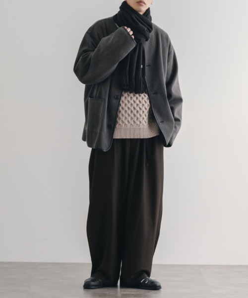 epnok（エプノック）の「ボリュームマフラー（マフラー・メンズ・キャメル/ブラック/グレー/モカ・FREE）」の6枚目の写真