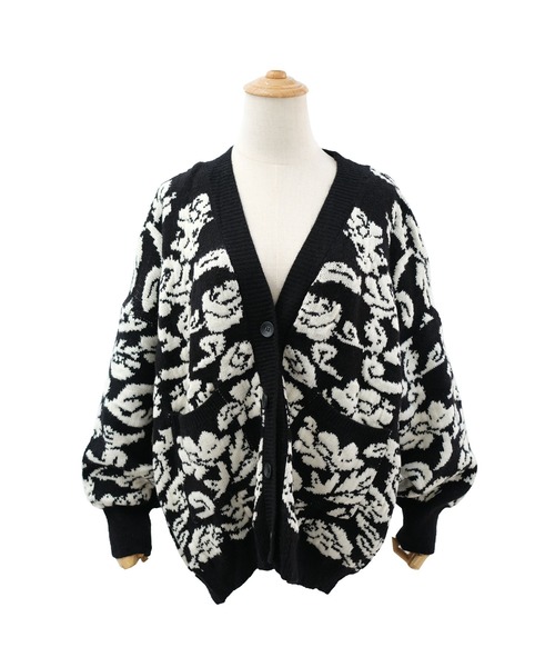 ＡＮＤＪ（アンドジェイ）の「【ANDJ MADE】ジャガード花柄カーディガン（カーディガン/ボレロ・レディース・グリーン/ブラック・M）」の14枚目の写真