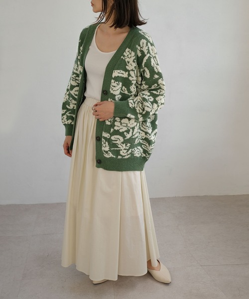 ＡＮＤＪ（アンドジェイ）の「【ANDJ MADE】ジャガード花柄カーディガン（カーディガン/ボレロ・レディース・グリーン/ブラック・M）」の12枚目の写真
