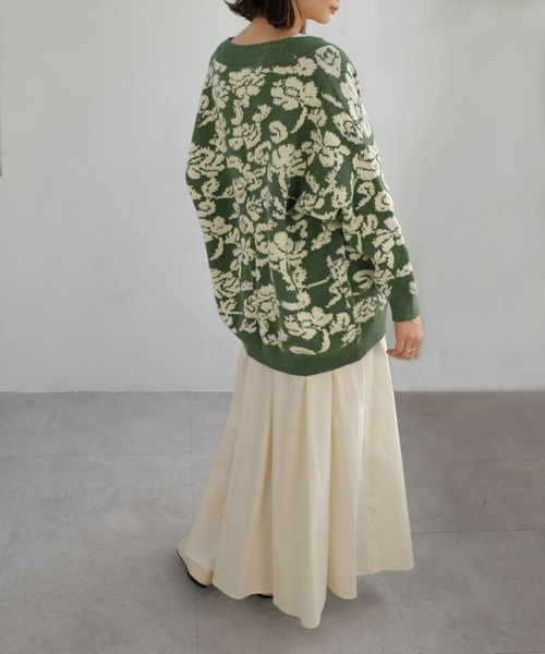 ＡＮＤＪ（アンドジェイ）の「【ANDJ MADE】ジャガード花柄カーディガン（カーディガン/ボレロ・レディース・グリーン/ブラック・M）」の18枚目の写真